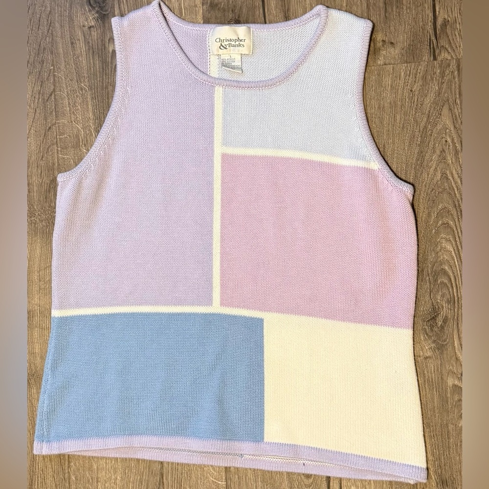 Christopher & Banks Pastel Color Block Sweater